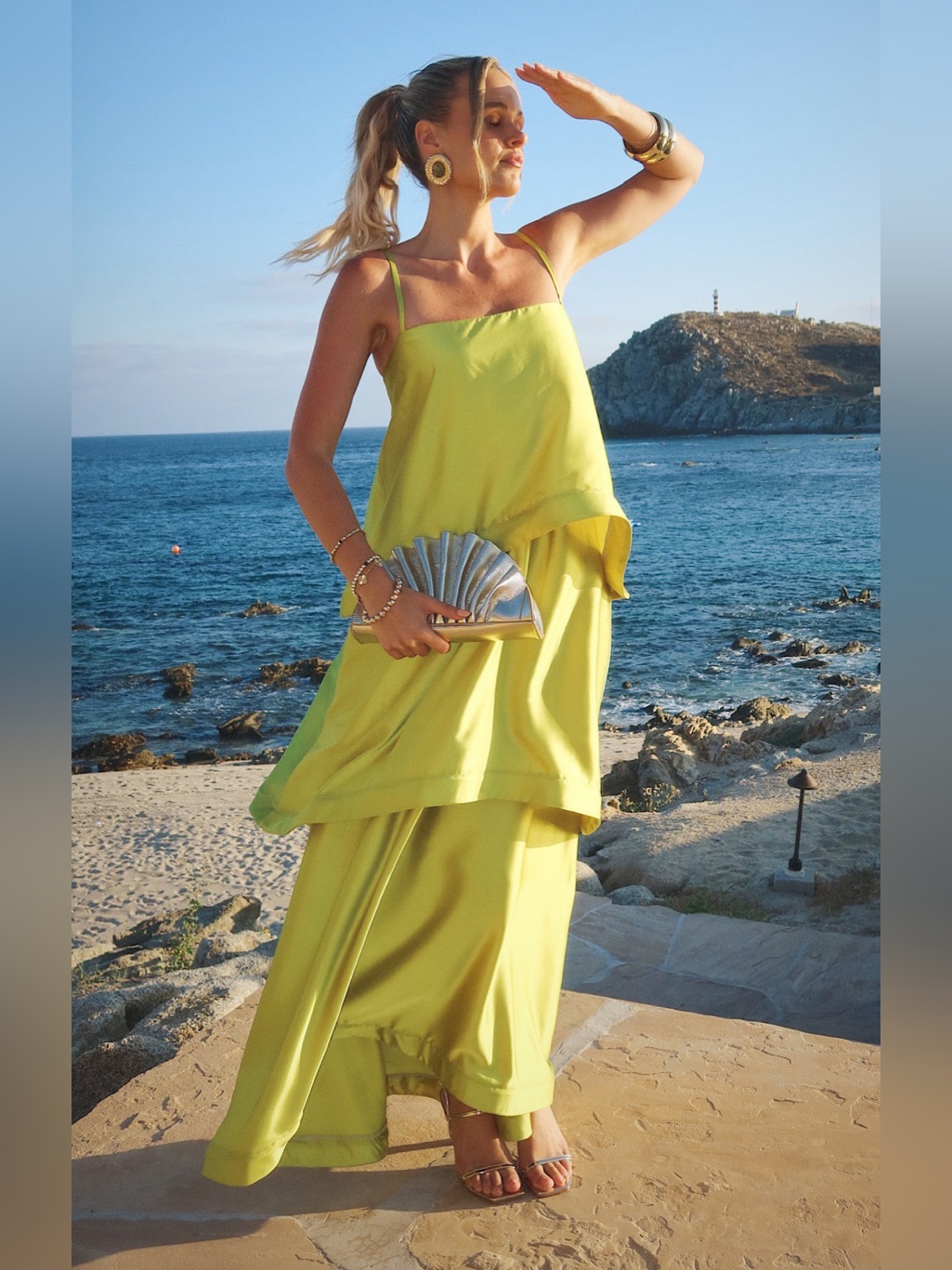 Show Me Your Mumu Lime Green Tiered Maxi Dress